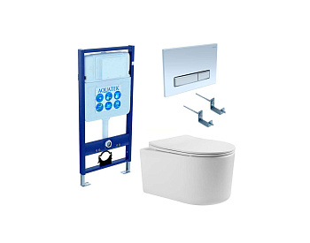 Сет унитаз + инсталляция Aquatek SET AQUATEK МИЯ 4в1